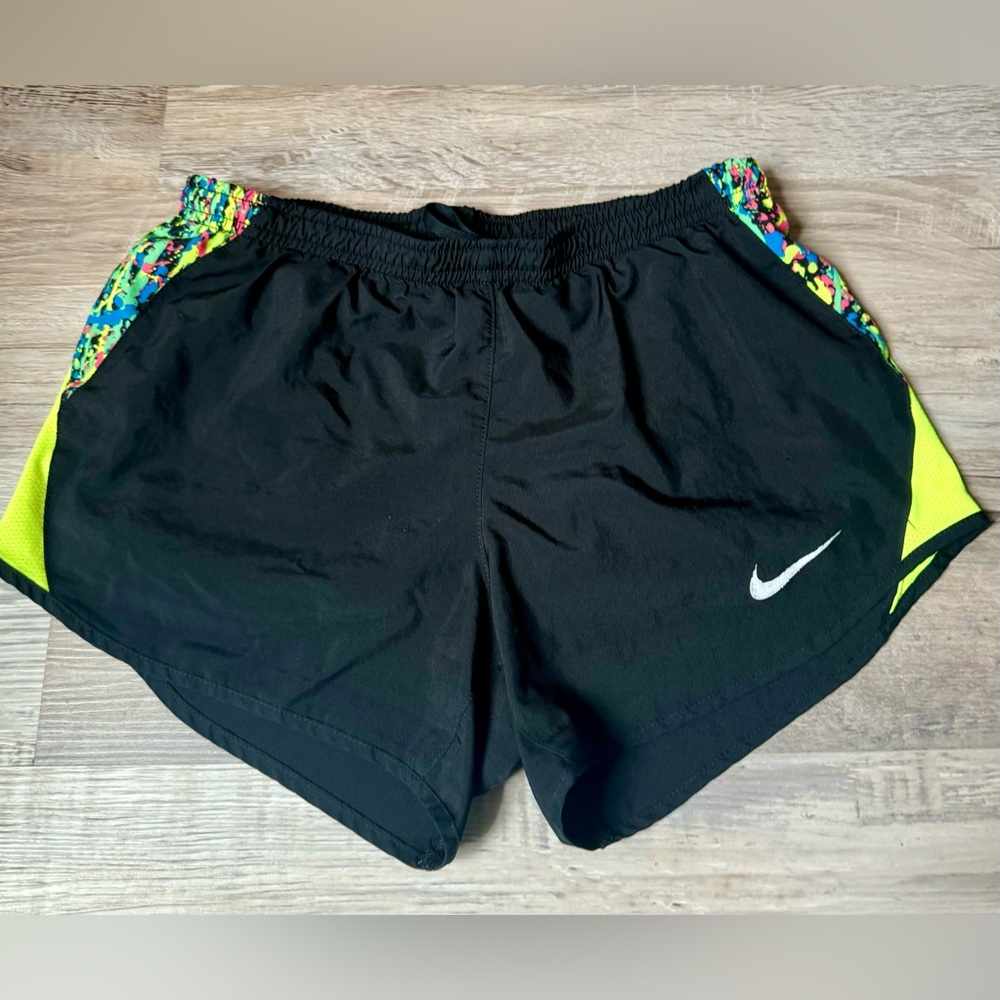 Nike Dri-Fit Athletic Drawstring Running Shorts Womens Size-XS Black Multi